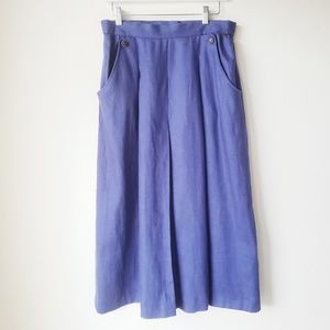 70's Greiger Pleated Midi Skirt Purple Pockets